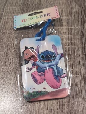 Lilo & Stitch ID Holder Keychain - Blue and Pink
